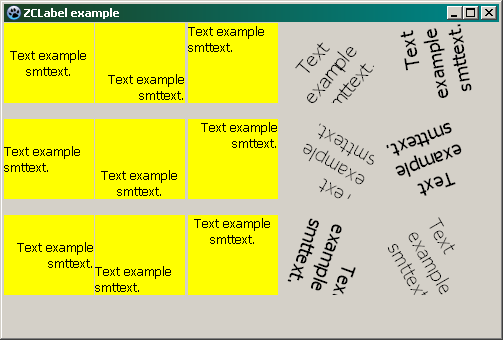 ZCLabel Alignment and text rotation