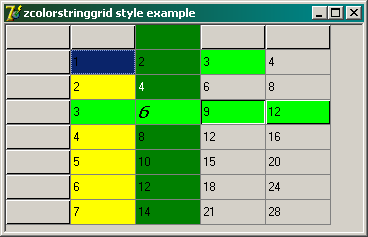 ZColorStringGrid cell style